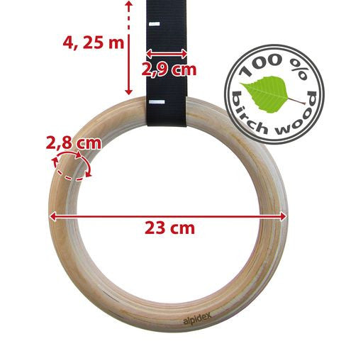ALPIDEX wooden rings training rings
