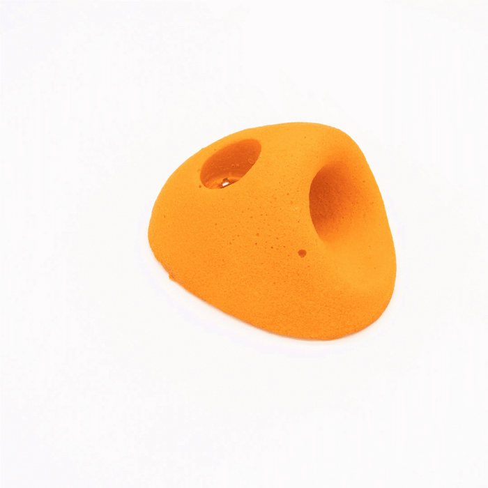 Climbing hold with one finger hole or hold for two or three fingers