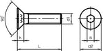 1 Stück Senkkopfschraube M10x60mm Edelstahl